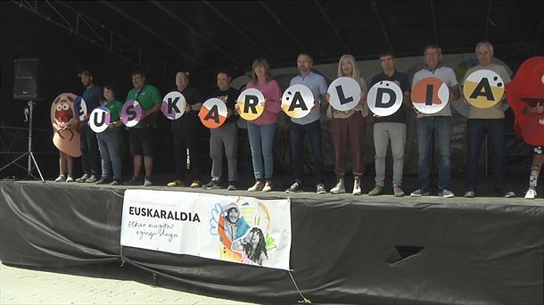 Acto de clausura de Euskaraldia en Uharte. Captura de imagen de un vídeo de EITB Media.