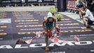 Sara Alonso, en la meta de Zegama. EFE
