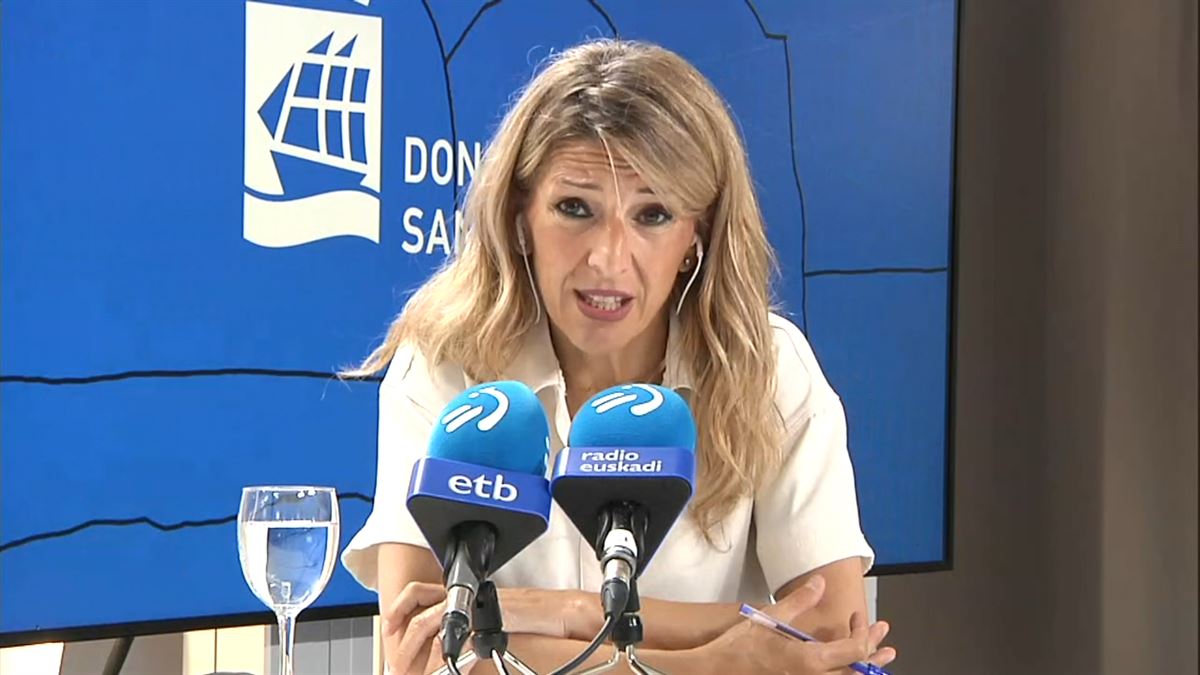 Yolanda Díaz: '' What we live in Bilbao today is a real drama ''