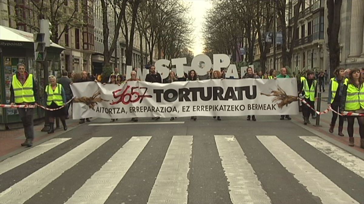 Movilización contra la tortura. Imagen: EITB