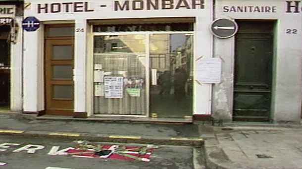 El Hotel Monbar de Baiona, después del atentado de los GAL. Foto: EITB