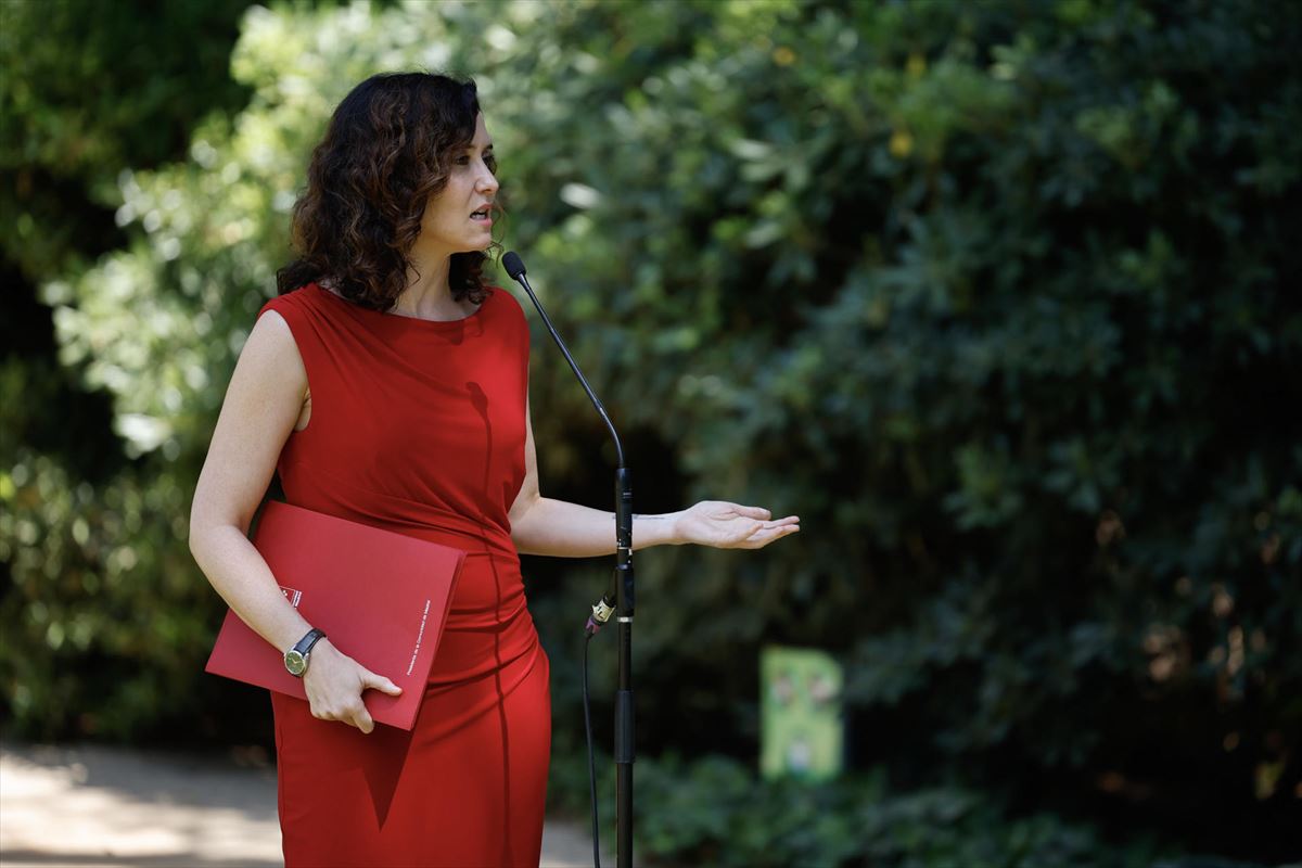 Isabel Díaz Ayuso, ayer en Barcelona. EFE.