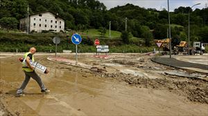 Las fuertes tormentas provocan inundaciones en Goierri y Tolosaldea