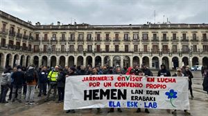 Protesta de los trabajadores de Enviser. Imagen: ELA