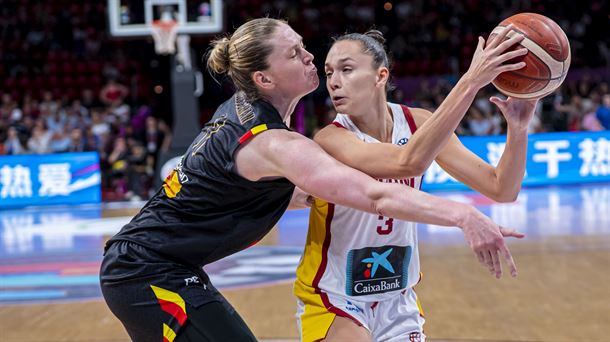 Irati Etxarri Belgikaren aurkako finalean. Argazkia: EFE