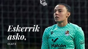 Olatz Santana ha estado en el primer equipo de la Real desde 2022. Foto: Real Sociedad.
