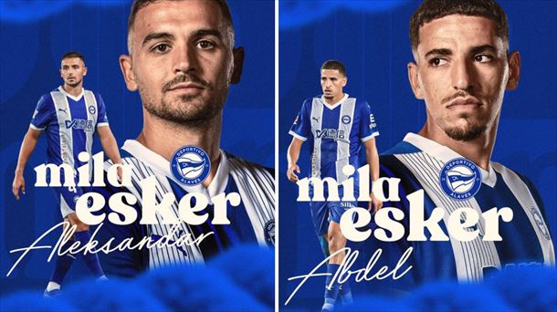 Sedlar y Aqbar en las imágenes de despedida publicadas por el Deportivo Alavés. Fuente: @Alaves