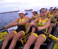 Bandera CaixaBank de la Liga Euskotren 2025: La regata de Orio vista desde dentro la trainera 