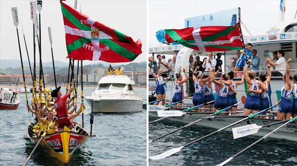 Orio eta Donostia Arraun Lagunak garaipena ospatzen. Argazkia: Aitor Arrizabalaga  | ACT