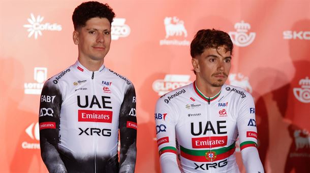 Joao Almeida y Juan Ayuso durante la presentación de los equipos que participan en La Vuelta.