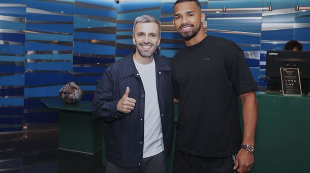 Yangel Herrera, en su llegada a Donostia