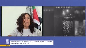 Itzi, Global Sumud Flotillako kidea: ''Deia egiten dugu begirada guztiak Gazara bideratzeko''