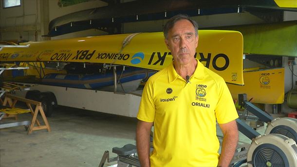 Patxi Francés, hasta ahora preparador de la trainera femenina de Orio. Imagen: EITB