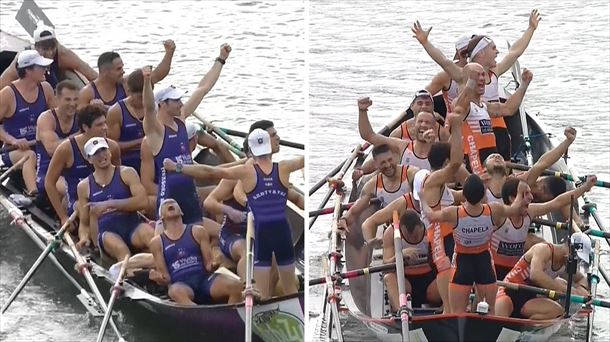 Remeros de Santurtzi y Chapela. Foto: EITB