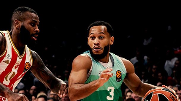 Nowellen jokaldia Izar Gorriaren aurkako partidan, Belgraden. Irudia: Baskonia