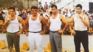 La trayectoria de los aizkolaris Patxi Astibia y Joxe Mari Olasagasti, en imágenes