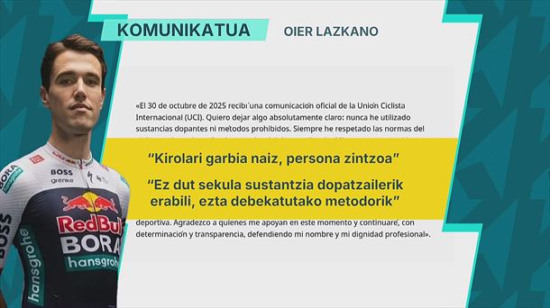 Oier Lazkanoren komunikatua.