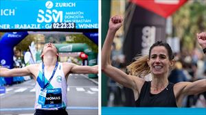 Maite Arraiza y Thomas Holliday se coronan en el Maratón de San Sebastián