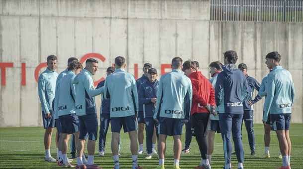 Entrenamiento del Athletic el lunes en Lezama. Foto: EFE