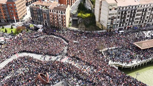 Imagen del acto de Korrika 24 en Bilbao
