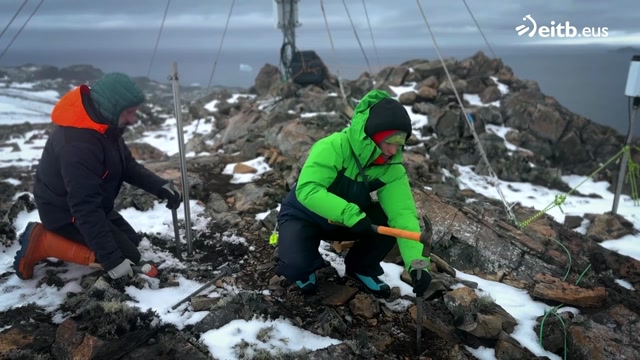 Ikertzaileak Antartikan